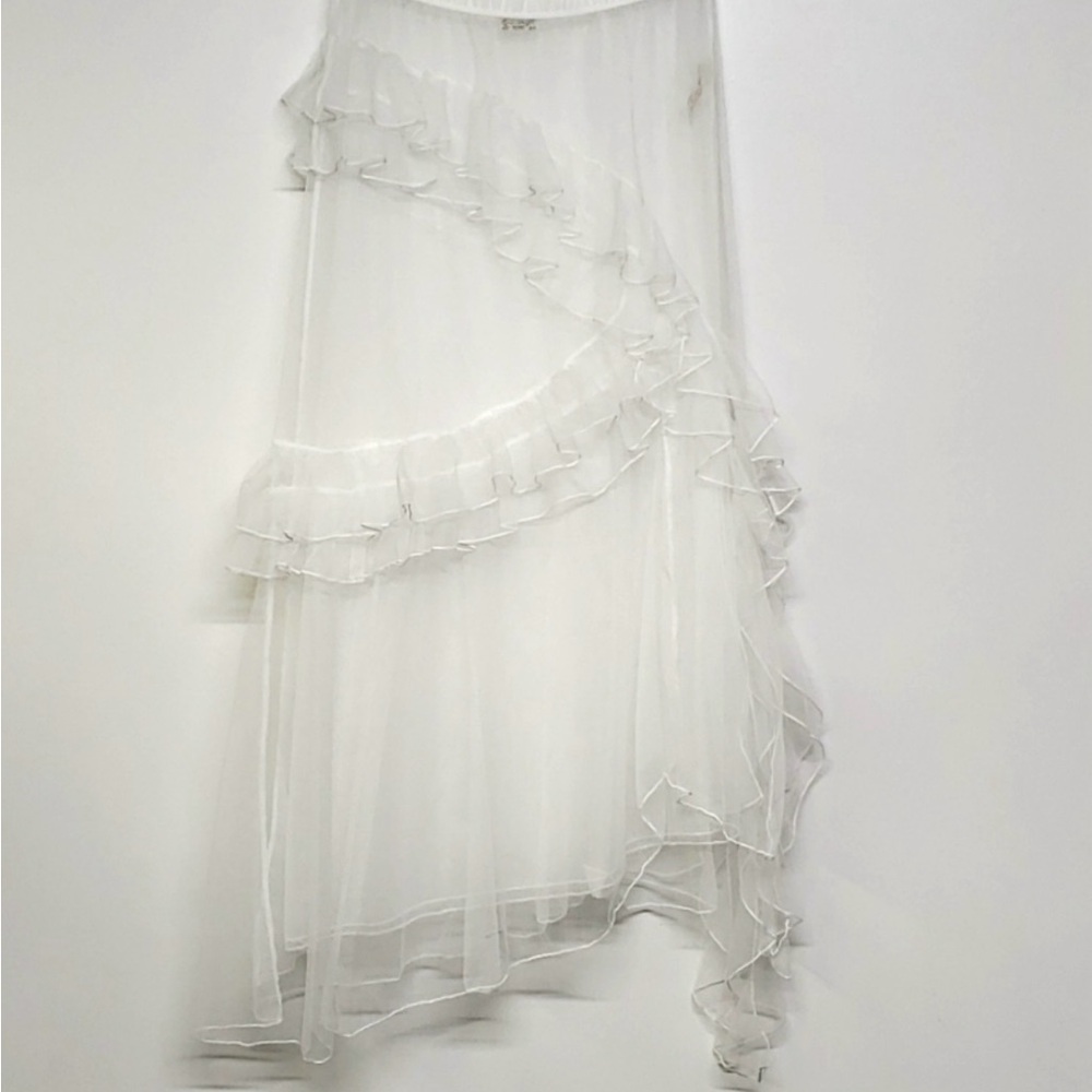 White free people mesh skirt